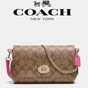Pink Monogram Coach Crossbody and Phone Wallet